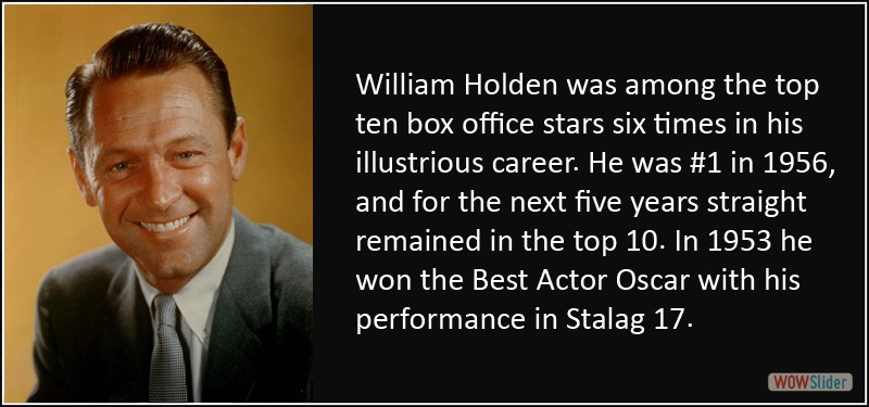 WILLIAM HOLDEN AWARD WINNING ACTOR